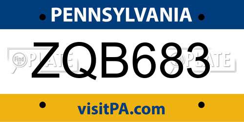 ZQB683 Pennsylvania License Plate