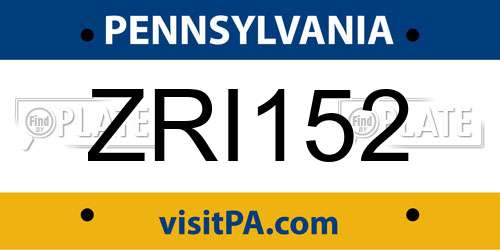 ZRI152 Pennsylvania License Plate