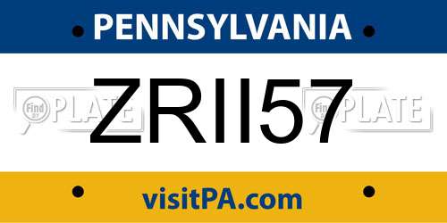 ZRII57 Pennsylvania License Plate