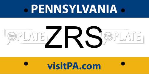 ZRS Pennsylvania License Plate