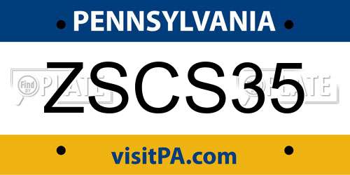 ZSCS35 Pennsylvania License Plate