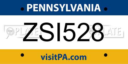 ZSI528 Pennsylvania License Plate