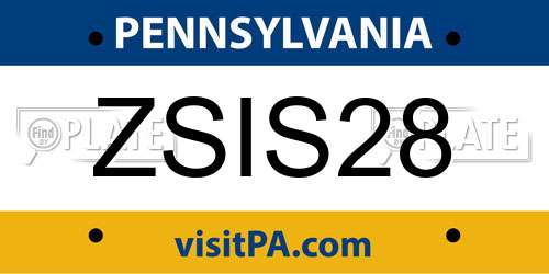 ZSIS28 Pennsylvania License Plate