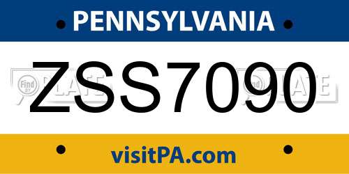 ZSS7090 Pennsylvania License Plate