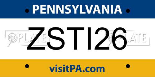ZSTI26 Pennsylvania License Plate
