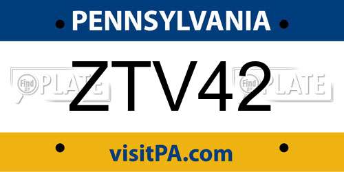 ZTV42 Pennsylvania License Plate