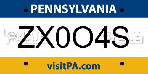 ZX0O4S Pennsylvania License Plate