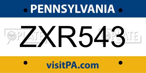 ZXR543 Pennsylvania License Plate
