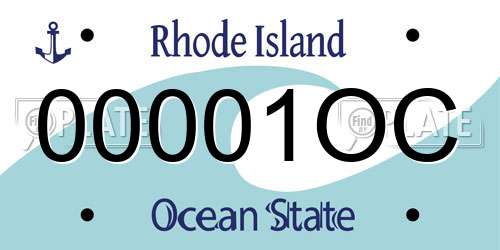 00001OC Rhode Island License Plate