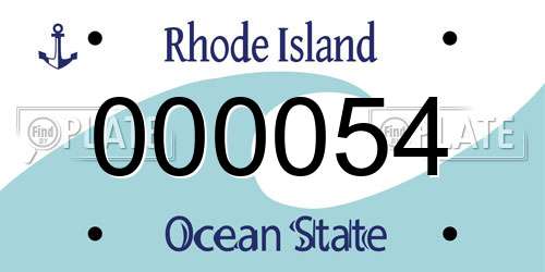 000054 Rhode Island License Plate