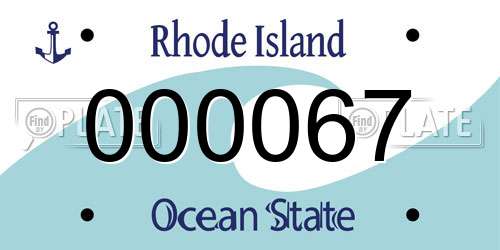 000067 Rhode Island License Plate