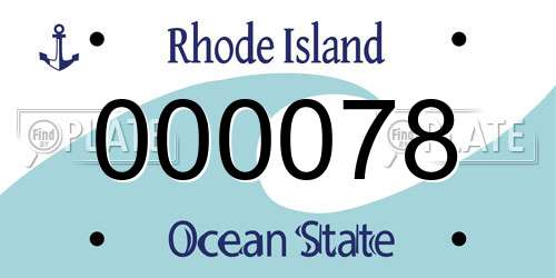 000078 Rhode Island License Plate