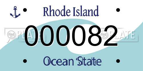 000082 Rhode Island License Plate