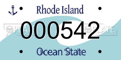 000542 Rhode Island License Plate