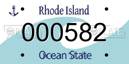 000582 Rhode Island License Plate