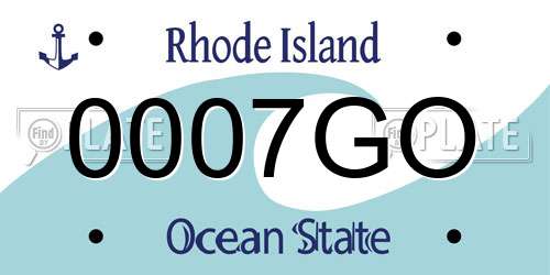 0007GO Rhode Island License Plate