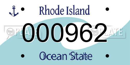 000962 Rhode Island License Plate