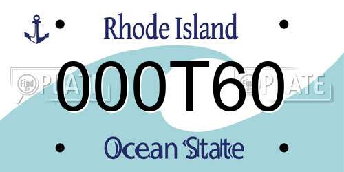 000T60 Rhode Island License Plate