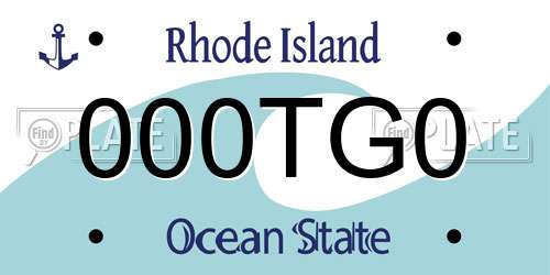 000TG0 Rhode Island License Plate