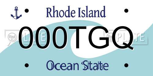 000TGQ Rhode Island License Plate