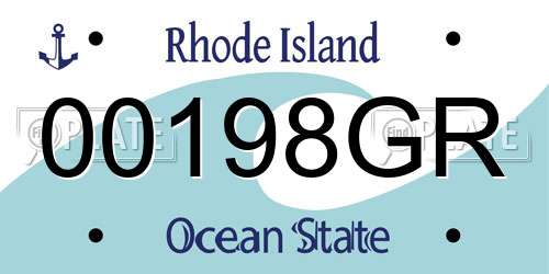 00198GR Rhode Island License Plate