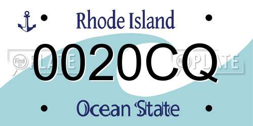 0020CQ Rhode Island License Plate