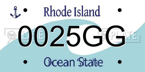 0025GG Rhode Island License Plate