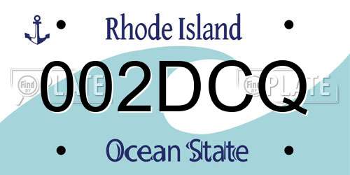 002DCQ Rhode Island License Plate