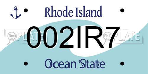 002IR7 Rhode Island License Plate