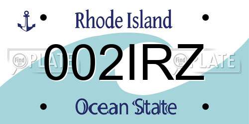 002IRZ Rhode Island License Plate