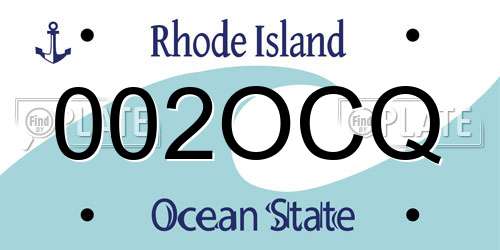 002OCQ Rhode Island License Plate