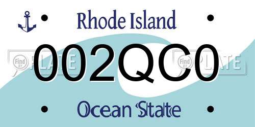 002QC0 Rhode Island License Plate
