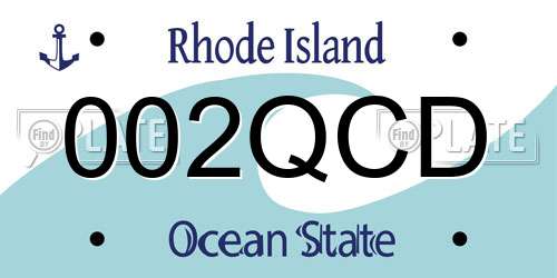 002QCD Rhode Island License Plate