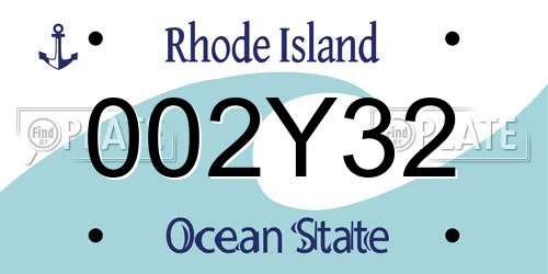 002Y32 Rhode Island License Plate