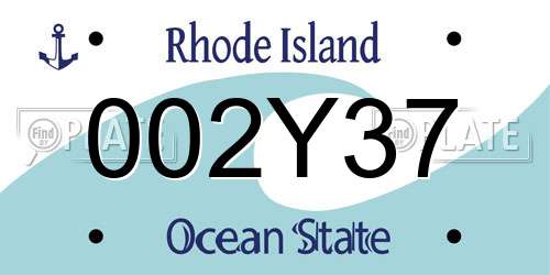 002Y37 Rhode Island License Plate