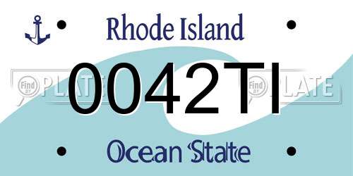 0042TI Rhode Island License Plate