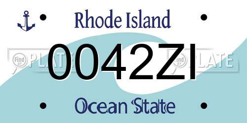 0042ZI Rhode Island License Plate