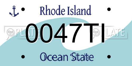 0047TI Rhode Island License Plate
