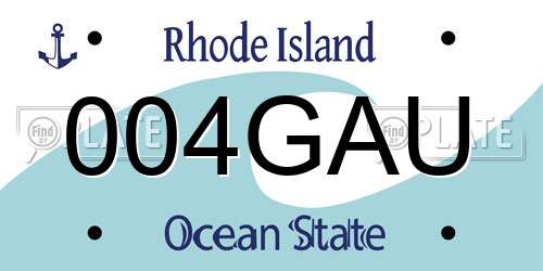 004GAU Rhode Island License Plate