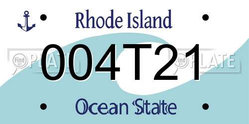 004T21 Rhode Island License Plate