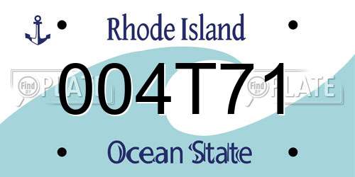 004T71 Rhode Island License Plate