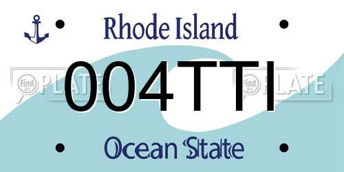 004TTI Rhode Island License Plate