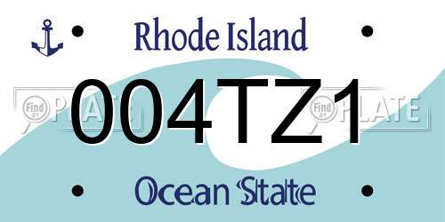 004TZ1 Rhode Island License Plate