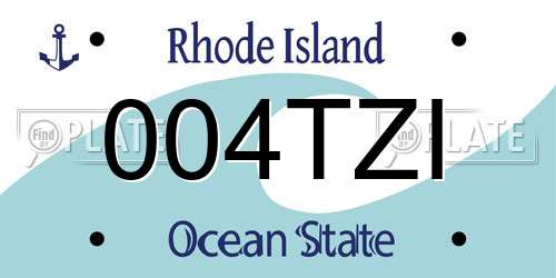 004TZI Rhode Island License Plate