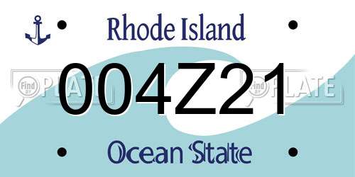 004Z21 Rhode Island License Plate