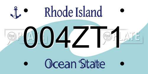 004ZT1 Rhode Island License Plate