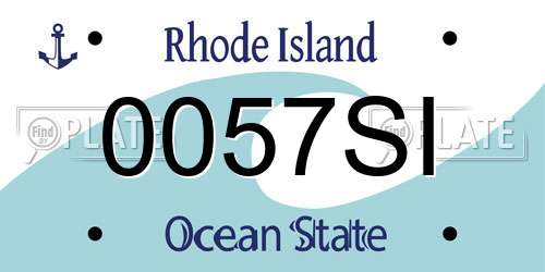 0057SI Rhode Island License Plate