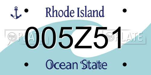 005Z51 Rhode Island License Plate