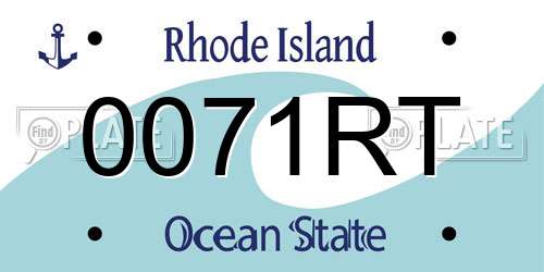 0071RT Rhode Island License Plate