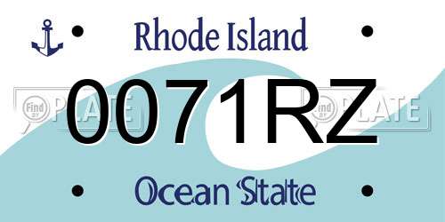 0071RZ Rhode Island License Plate